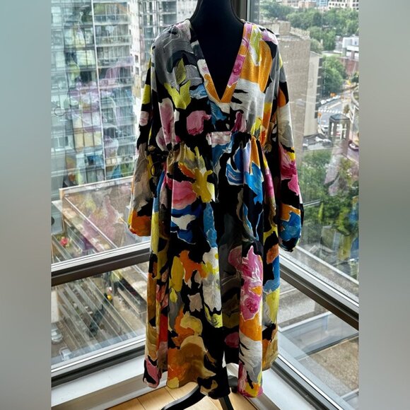 🆕 STINE GOYA 🧿 NWOT Veroma Printed Crepe Midi Dress - Size S - Picture 9 of 16